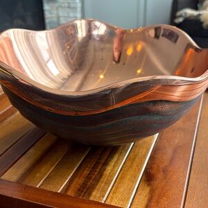 Vintage 2009 Nambe Lisa Smith Canyon Collection Copper Bowl